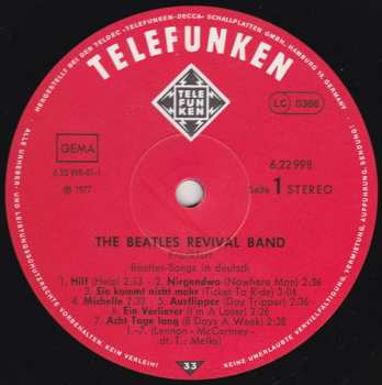 LP The Beatles Revival Band: Beatles Songs In Deutsch