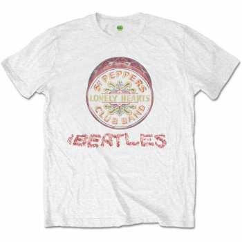 Merch The Beatles: T-Shirt Flowers Logo The Beatles & Drum 