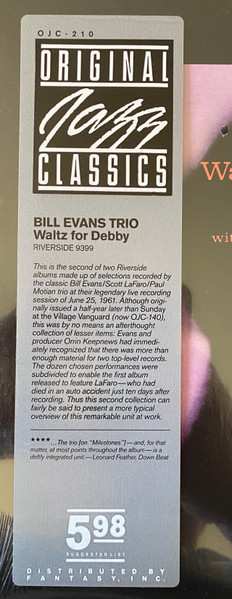LP The Bill Evans Trio: Waltz For Debby