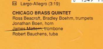 CD Chicago Brass Quintet: Virtuoso Brass