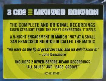 3CD The Doors: Live At The Matrix 1967: The Original Masters LTD