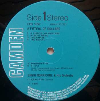 LP The Ennio Morricone Orchestra: Music From The Original Sound Tracks Of "A Fistful Of Dollars" & "For A Few Dollars More"