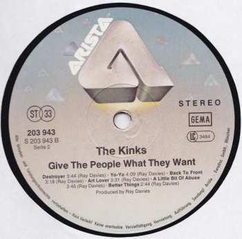 LP The Kinks: Give The People What They Want