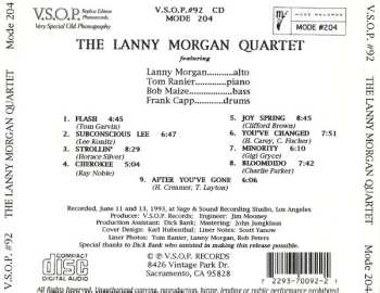 CD The Lanny Morgan Quartet: The Lanny Morgan Quartet