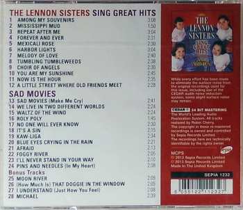 CD The Lennon Sisters: Sing Great Hits Including Sad Movies