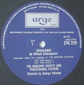 4LP/Box Set William Shakespeare: Coriolanus