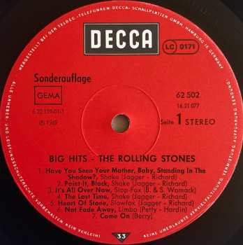 LP The Rolling Stones: Big Hits (High Tide And Green Grass)
