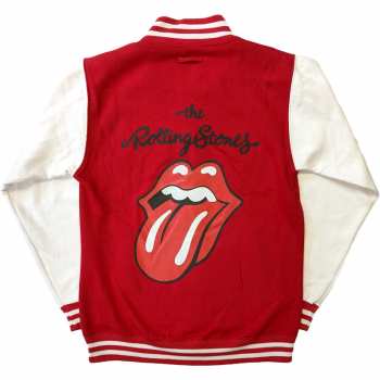 Merch The Rolling Stones: The Rolling Stones Unisex Varsity Jacket: Classic Tongue (back Print) (small) S