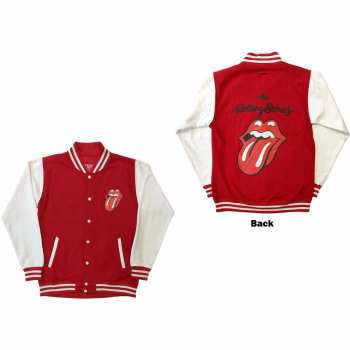 Merch The Rolling Stones: The Rolling Stones Unisex Varsity Jacket: Classic Tongue (back Print) (small) S