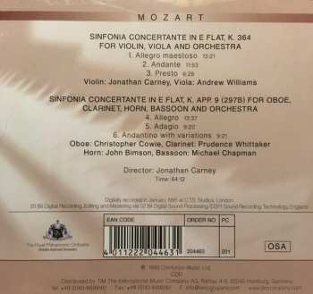 CD Wolfgang Amadeus Mozart: Sinfonia Concertante In E Flat, K. 364, Sinfonia Concertante In E Flat, K. App. 9 (297b)