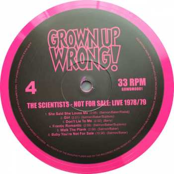 2LP The Scientists: Not For Sale: Live 1978/79 CLR