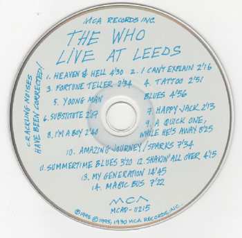 CD The Who: Live At Leeds