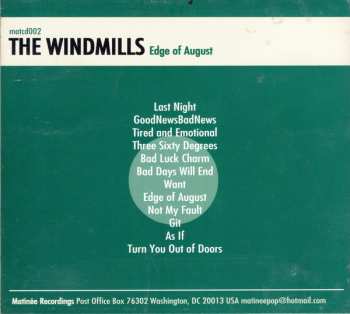 CD The Windmills: Edge Of August