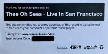 2LP/DVD Thee Oh Sees: Live In San Francisco