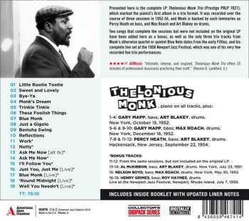 CD Thelonious Monk Trio: The Thelonious Monk Trio