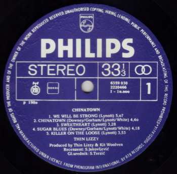 LP Thin Lizzy: Chinatown