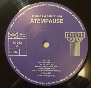 LP Thomas Westermann: Atempause