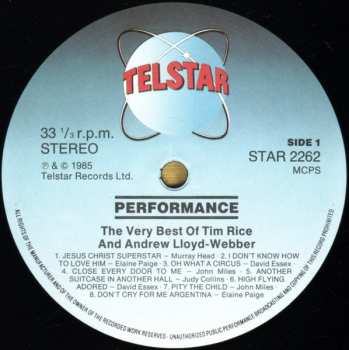 LP Philharmonia Orchestra: Performance (The Very Best Of Tim Rice & Andrew Lloyd Webber)