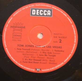 LP Tom Jones: Live In Las Vegas