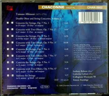 CD Tomaso Albinoni: Double Oboe Concertos & String Concertos - Volume I