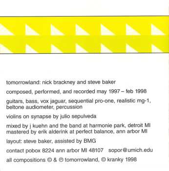 CD Tomorrowland: Sequence Of The Negative Space Changes
