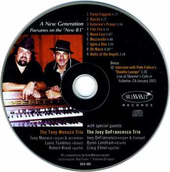CD Tony Monaco Trio: A New Generation - Peasanos On The New B3 