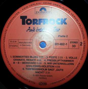 2LP Torfrock: Aufe Beinharte Tour