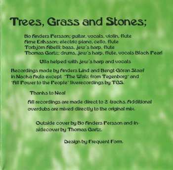 CD Träd, Gräs Och Stenar: Träd, Gräs Och Stenar = Trees, Grass And Stones