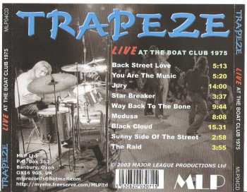 CD Trapeze: Live At The Boat Club 1975