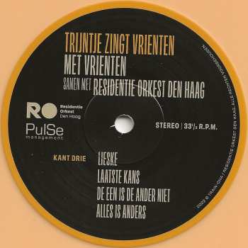 2LP Trijntje Oosterhuis: Trijntje Zingt Vrienten Met Vrienten Samen Met Residentie Orkest Den Haag CLR