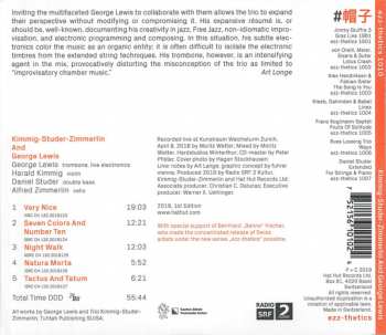 CD George Lewis: Kimmig-Studer-Zimmerlin And George Lewis