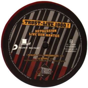 2LP Trust: Live 1980 ! - Répression Live Sur Nantes