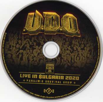 2CD/DVD U.D.O.: Live In Bulgaria 2020  ❈ Pandemic Survival Show ❈ DIGI