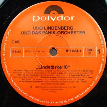 LP Udo Lindenberg Und Das Panikorchester: Lindstärke 10