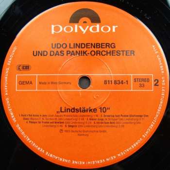 LP Udo Lindenberg Und Das Panikorchester: Lindstärke 10