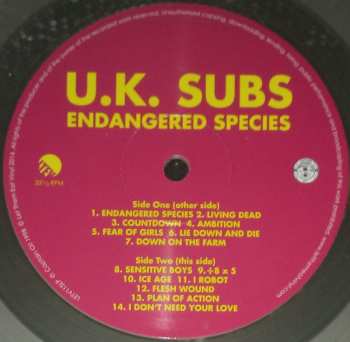 LP UK Subs: Endangered Species CLR | LTD