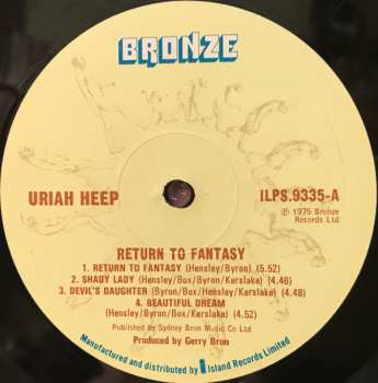 CD Uriah Heep: Return To Fantasy