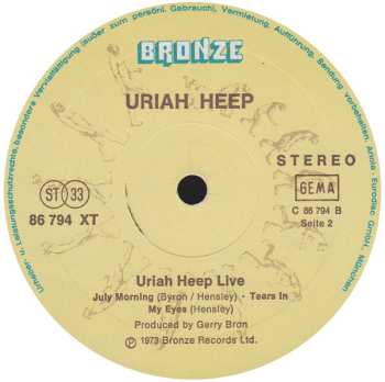 2LP Uriah Heep: Uriah Heep Live