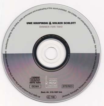 CD Uwe Kropinski: Dinner For Two