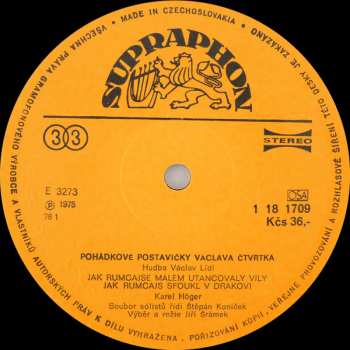 LP Václav Čtvrtek: Pohádkové Postavičky Václava Čtvrtka (Cipísek Rumcajs Manka Křemílek Vochomůrka)