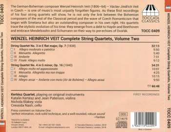 CD Václav Jindřich Veit: Complete String Quartets, Volume Two