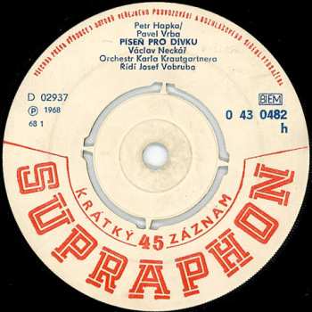 SP Václav Neckář: Píseň Pro Dívku / Massachussets