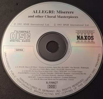 CD Various: Allegri: Miserere And Other Choral Masterpieces