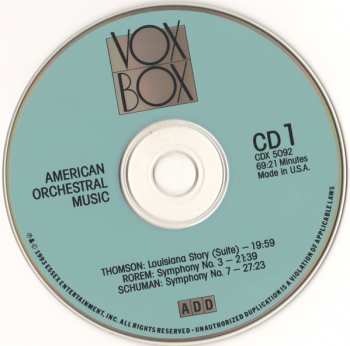 2CD Various: American Orchestral Music: Thomson • Schuman • Hanson • Schuller • MacDowell • Rorem