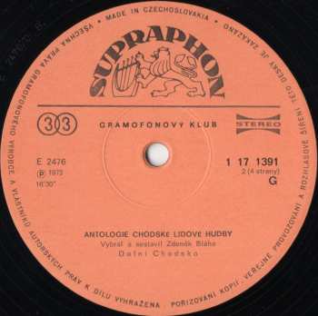 2LP/Box Set Various: Antologie Chodské Lidové Hudby