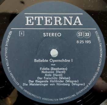 LP Various: Beliebte Opernchöre I. Folge