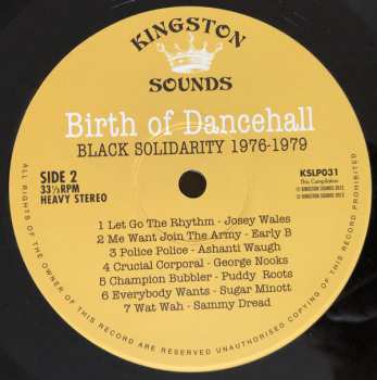 LP Various: Birth Of Dancehall (Black Solidarity 1976-1979)