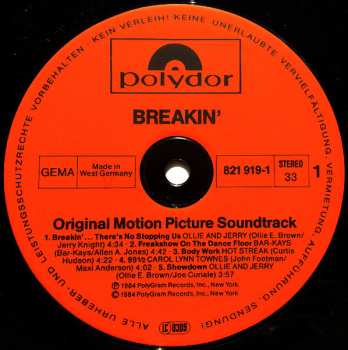 LP Various: Breakin' (Original Motion Picture Soundtrack)