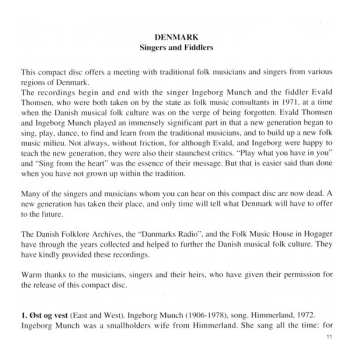 CD Various: Danemark - Chanteurs Et Ménétriers