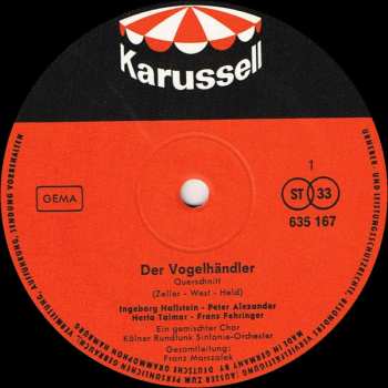 LP Various: Der Vogelhändler / Der Vetter Aus Dingsda